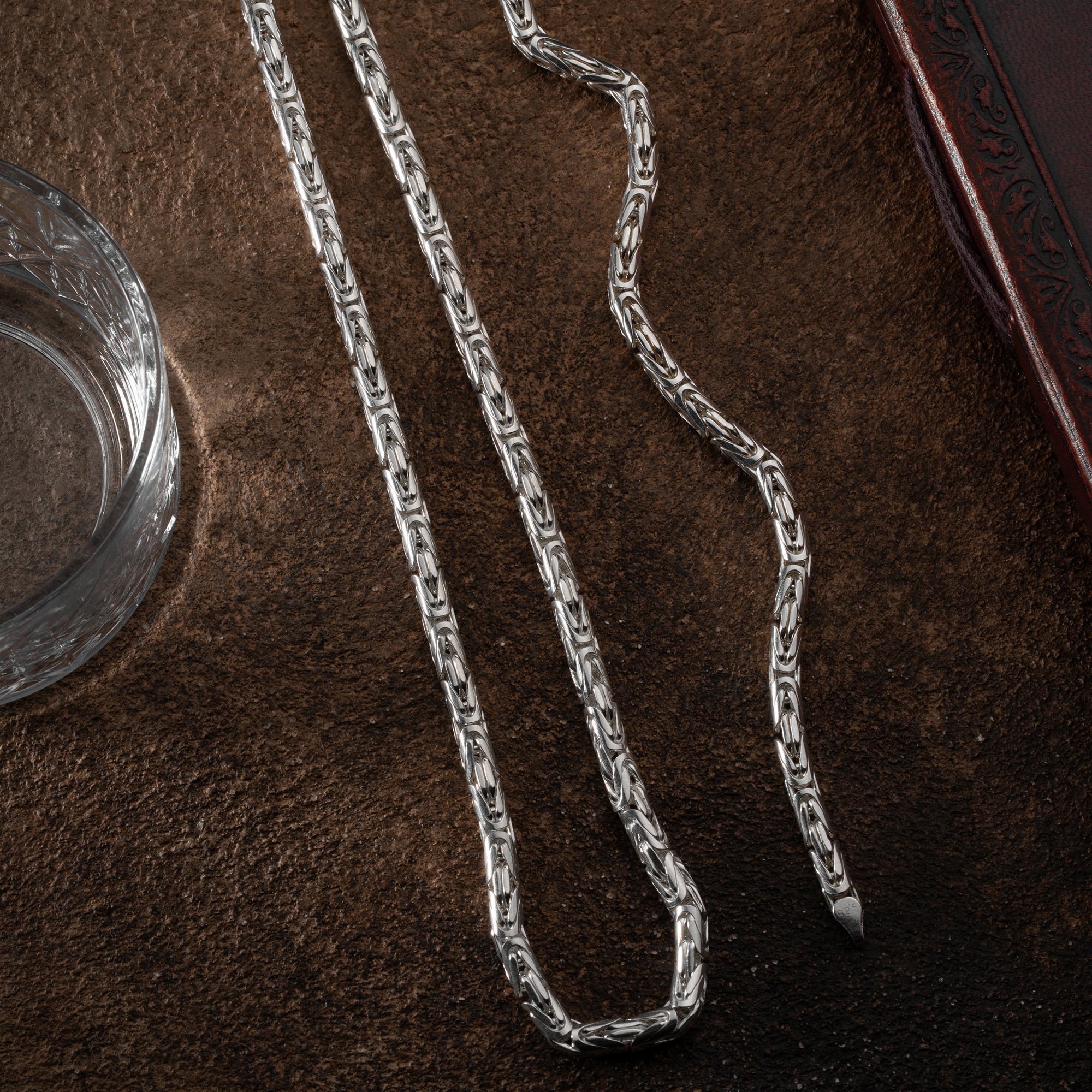 Oval Königs Kette 6 mm Set aus 925 Silber, mit glänzendem Finish und klassischem Design, von Ketten Boss