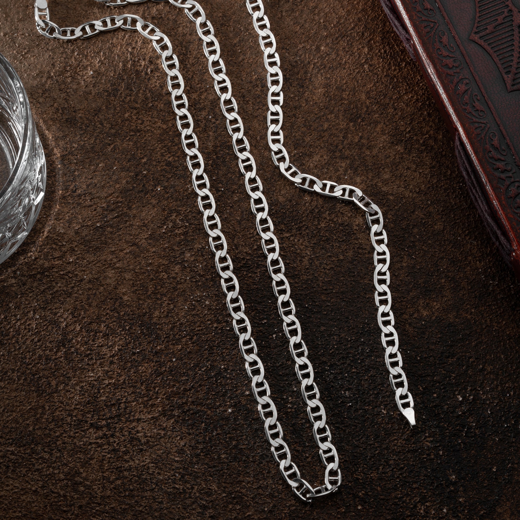 Cuban Link Set aus 925 Silber, silberne Ketten mit glänzenden, großen Gliedern, von Ketten Boss für stilvollen Schmuck.