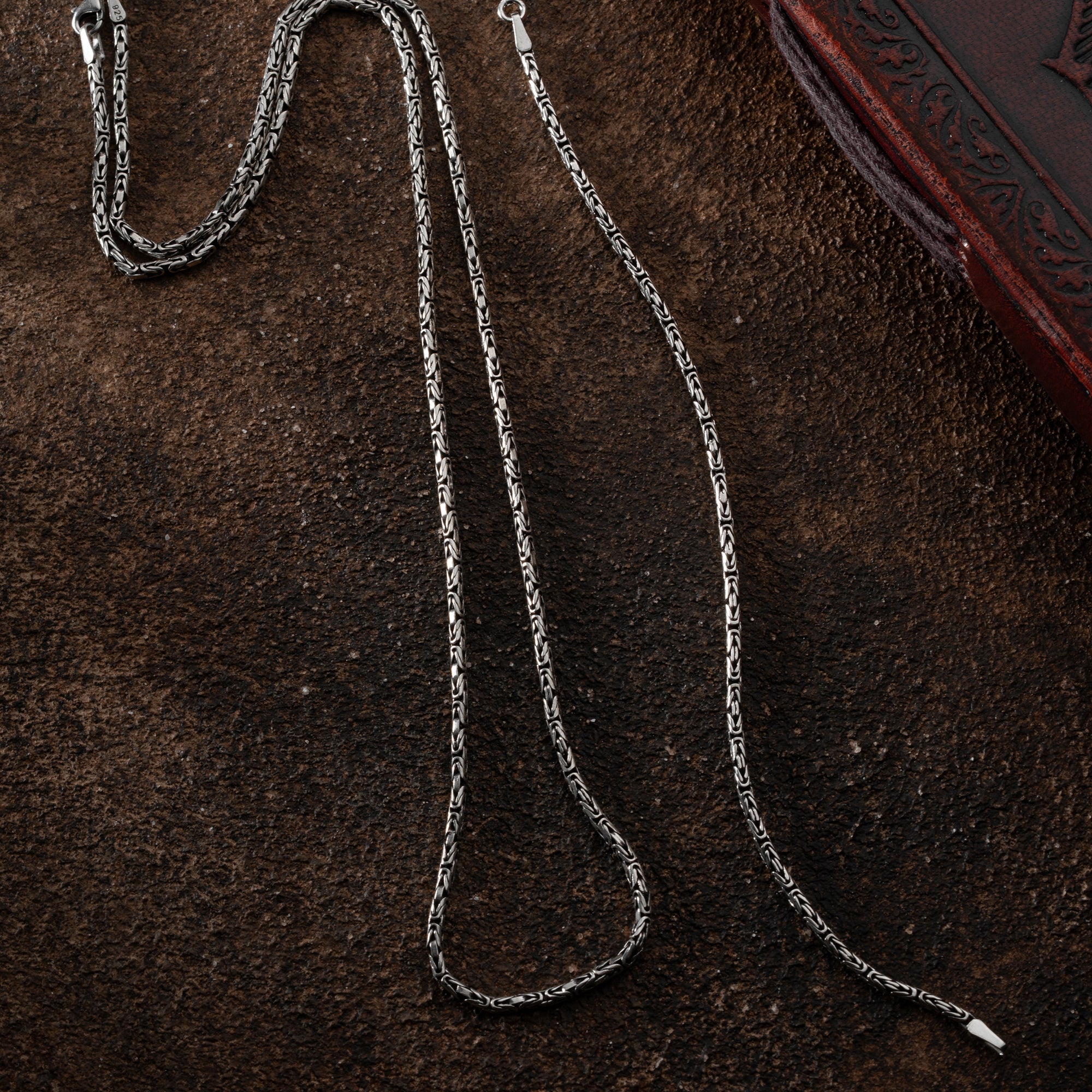 Oval Königskette 2mm Set aus 925 Silber, glänzende Silberkette mit ovalen Gliedern, von Ketten Boss