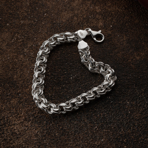Anker Armband aus 6 mm 925 Silber von Ketten Boss, detaillierte Ansicht des silbernen Schmuckstücks