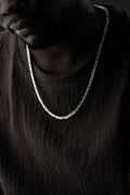 Königskette mit Strasssteinen aus 925 Silber, elegante Silberkette mit funkelnden Steinen, Ketten Boss Schmuck.
