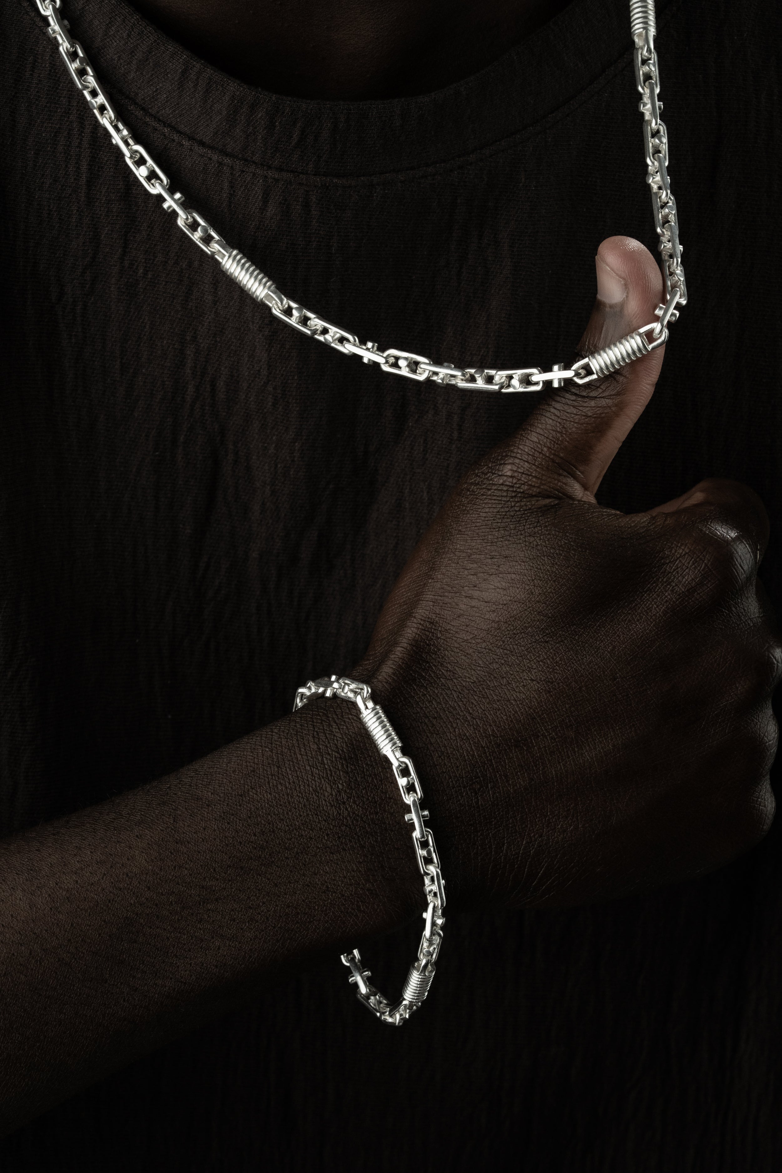 MONTECARLO Set aus 925 Silber, Ketten Boss, detailreiche Silberkette und Armband im eleganten Design.