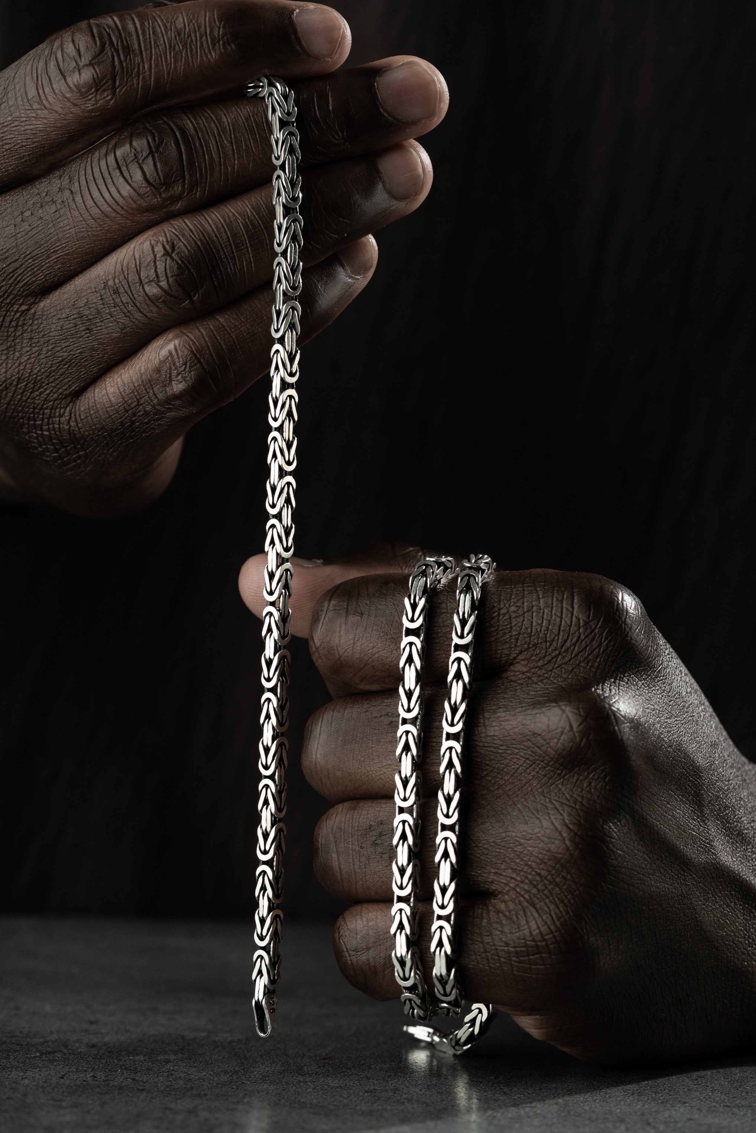 Sterling Silber Königs-Kette 4 mm im Set, langlebige Silberkette von Ketten Boss, detailreich und stilvoll.