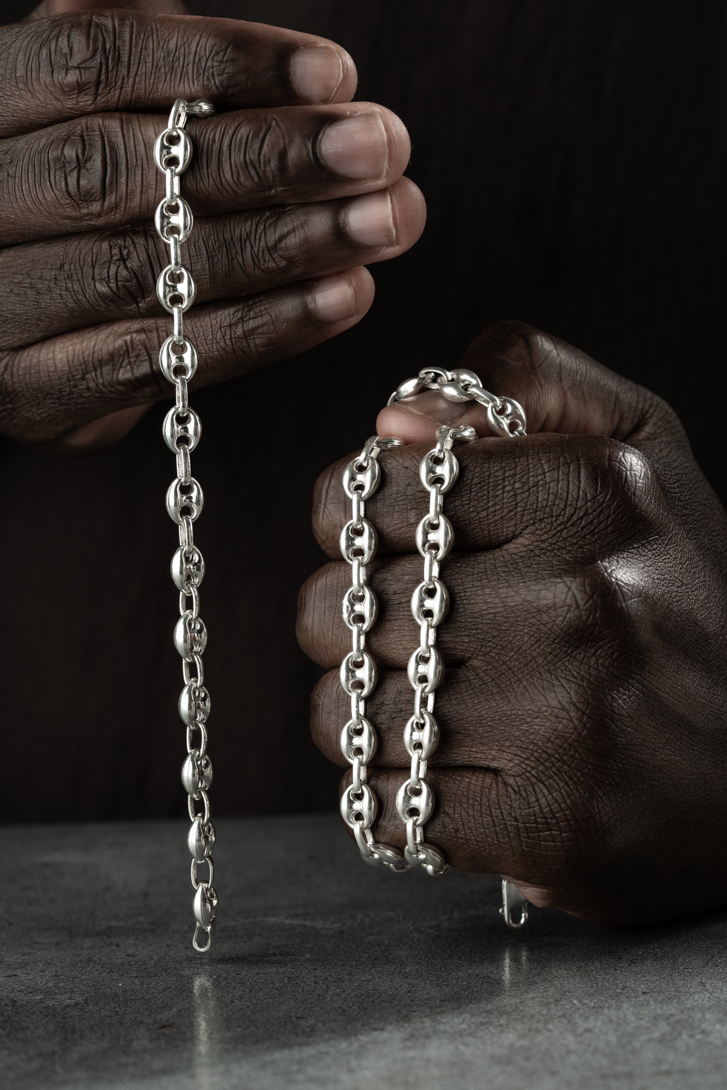 925 Silber Bohnnen Kette Set von Ketten Boss mit mehreren filigranen Ketten und kleinen Perlen, elegantes Schmuckdesign