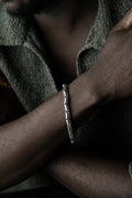 Ovales oxidiertes Kettenarmband aus 925 Silber, 5 mm breit, von Ketten Boss, detailreiche Oberflächenstruktur sichtbar